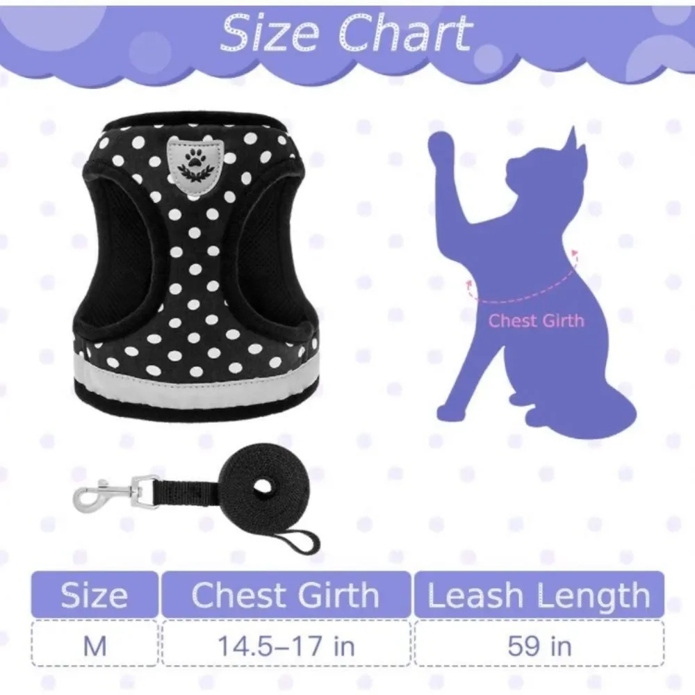 Reflective Cat Harness with Leash Set